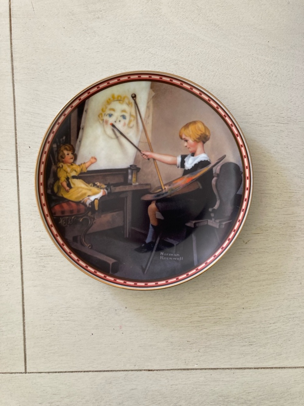 Norman Rockwell Plate - Serious Business